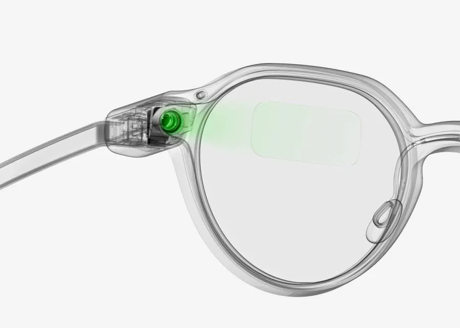 Détail de l'affichage vert projeté dans le verre des G2