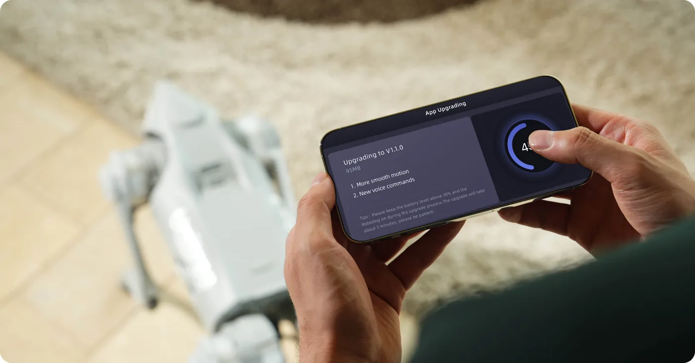 Le Go2 piloté depuis son application sur smartphone
